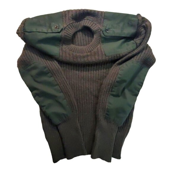 Military Sweater Men's 42 Green 100% Wool Pullover Commando Vintage Long Sleeve - Picture 4 of 15